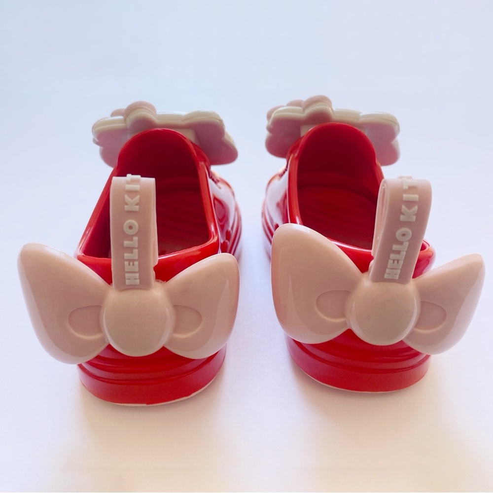 MINI MELISSA HELLO KITTY head red pink white jelly slip on sneakers shoes - Picture 5 of 9